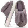 imageNineCiFun Womens Bunny Slippers Memory Foam House Plush Fluffy Rabbit Slippers Comfy Fuzzy Faux Fur Lining Indoor Animal Bedroom ShoesGrey