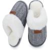 imageNineCiFun Womens Fuzzy Slippers Memory Foam Cozy House Slippers Comfy Scuffs Indoor Outdoor Gift Slippers with Soft Faux Fur LiningGrey