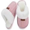 imageNineCiFun Womens Fuzzy Slippers Memory Foam Cozy House Slippers Comfy Scuffs Indoor Outdoor Gift Slippers with Soft Faux Fur LiningLight Pink