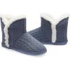 imageNineCiFun Womens Fuzzy Winter Bootie Slippers Knitted Ankle Boots Slippers Warm House Shoes Outdoor Indoor with Plush Fur LiningBlue