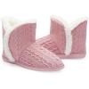 imageNineCiFun Womens Fuzzy Winter Bootie Slippers Knitted Ankle Boots Slippers Warm House Shoes Outdoor Indoor with Plush Fur LiningPink