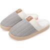 imageNineCiFun Womens House Slippers Memory Foam Bedroom Slippers Indoor Outdoor Slip On Home Shoes with Soft Terry LiningLight Grey