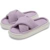 imageNineCiFun Womens House Slippers Open Toe Slide Slippers for Women Summer Slippers Memory Foam House Shoes with Cross Band Platform Slippers for Indoor and Outdoor UsePurple