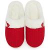 imageNineCiFun Womens Slip on Fuzzy House Slippers Memory Foam Slippers Scuff Outdoor Indoor Warm Plush Bedroom Shoes with Faux Fur LiningRed