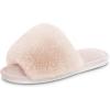 imageParlovable Womens Faux Fur Slippers Fuzzy Flat Spa Fluffy Open Toe House Shoes Indoor Outdoor Slip on Memory Foam Slide SandalsBeige