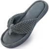 imageParlovable Womens Flip Flop Slippers Memory Foam Slip on Thong Slipper Breathable Cozy Open Toe House Shoes AntiSkid Rubber Sole Sandal Indoor OutdoorDark Grey