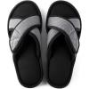 imageULTRAIDEAS Mens Adjustable Sandal Slipper with Memory Foam Summer Cross Strap House SlidesDark Grey