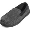 imageULTRAIDEAS Mens Carver Slippers Moc Loafer House Shoes Memory FoamTwill Grey