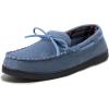 imageULTRAIDEAS Mens Luke Microsuede Moccasin Slippers with Tie Indoor OutdoorBlue