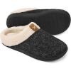 imageULTRAIDEAS Mens Slip On Slippers Sherpa Lined House Shoes with Memory Foam for Indoor Outdoor Machine WashableUpgrade Black