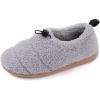 imageULTRAIDEAS Womens Cozy Faux Sherpa Fleece Slippers with Drawstring Memory Foam Closed Back House Shoes with Nonslip Rubber Sole for Indoor and OutdoorSherpa Grey