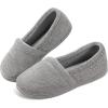 imageULTRAIDEAS Womens Grace Closed Back Slippers Memory Foam Loafer House Shoes with Rubber SoleGrey