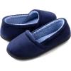 imageULTRAIDEAS Womens Grace Closed Back Slippers Memory Foam Loafer House Shoes with Rubber SoleNavy