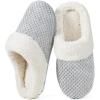 imageULTRAIDEAS Womens Lambhug Comfy Fleece House Slippers Memory Foam Slipon House Shoes Indoor OutdoorCloud Grey