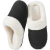 imageULTRAIDEAS Womens Lambhug Comfy Fleece House Slippers Memory Foam Slipon House Shoes Indoor OutdoorCrow Black