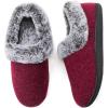 imageULTRAIDEAS Womens Memory Foam House Slippers with Hard Bottom Fur Lined House Shoes with NonSlip Rubber Sole for Indoor ampamp OutdoorRuby