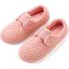 imageULTRAIDEAS Womens Soft Curly Fleece Closed Back Indoor Slippers House Slippers for Women With ElasticPink