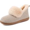 imageULTRAIDEAS Womens Warm Slippers with Back Ladies Slippers for Winter Cosy Bootie Furry SlipperParchment
