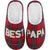 imageshevalues Best Mama Papa House Slippers for Mom and Dad from Daughter Son Memory Foam Indoor Slippers for Women MenSherpa Plush  Best Papa Tartan Plaid