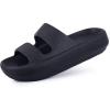 imageshevalues Orthopedic Slide Sandals for Women with Arch Support Pillow Soft Recovery Slip on Sandals Lightweight Summer Cloud Slippers for Plantar FasciitisUpdate Black