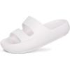 imageshevalues Orthopedic Slide Sandals for Women with Arch Support Pillow Soft Recovery Slip on Sandals Lightweight Summer Cloud Slippers for Plantar FasciitisUpdate White
