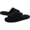imageshevalues Terry Cloth Open Toe Slippers for Women Memory Foam Slip On House SlippersBlack