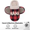 imageshevalues Best Mama Papa House Slippers for Mom and Dad from Daughter Son Memory Foam Indoor Slippers for Women MenPlush Collar  Best Mama Buffalo Plaid