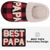 imageshevalues Best Mama Papa House Slippers for Mom and Dad from Daughter Son Memory Foam Indoor Slippers for Women MenPlush Collar  Best Papa Buffalo Plaid