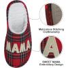 imageshevalues Best Mama Papa House Slippers for Mom and Dad from Daughter Son Memory Foam Indoor Slippers for Women MenSherpa Plush  Best Mama Tartan Plaid