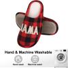 imageshevalues Best Mama Papa House Slippers for Mom and Dad from Daughter Son Memory Foam Indoor Slippers for Women MenTerry Cloth  Best Mama Buffalo Plaid
