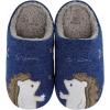 imageshevalues Fur Lined Animal Slippers for Kids Cute Girls Boys Unicorn Hedgehog House Shoes Fuzzy Embroidered Indoor Slippers WomenNavy Hedgehog