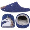 imageshevalues Fur Lined Animal Slippers for Kids Cute Girls Boys Unicorn Hedgehog House Shoes Fuzzy Embroidered Indoor Slippers WomenNavy Unicorn
