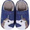 imageshevalues Fur Lined Animal Slippers for Kids Cute Girls Boys Unicorn Hedgehog House Shoes Fuzzy Embroidered Indoor Slippers WomenNavy Unicorn