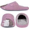 imageshevalues Fur Lined Animal Slippers for Kids Cute Girls Boys Unicorn Hedgehog House Shoes Fuzzy Embroidered Indoor Slippers WomenPink Hedgehog