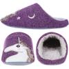 imageshevalues Fur Lined Animal Slippers for Kids Cute Girls Boys Unicorn Hedgehog House Shoes Fuzzy Embroidered Indoor Slippers WomenPurple Unicorn