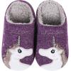 imageshevalues Fur Lined Animal Slippers for Kids Cute Girls Boys Unicorn Hedgehog House Shoes Fuzzy Embroidered Indoor Slippers WomenPurple Unicorn