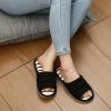 imageshevalues Open Toe House Slippers for Women Men Soft Cotton Indoor Shoes Memory Foam Slip On bedroom SlippersBlack