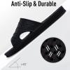 imageshevalues Shower Shoes for Women with Arch Support Quick Drying Pool Slides Lightweight Beach Sandals with Drain HolesBlack