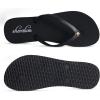 imageshevalues Slim Flip Flops for Women Beach Rubber Shower Shoes Basic Thong SandalsDesigner Black