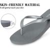 imageshevalues Slim Flip Flops for Women Beach Rubber Shower Shoes Basic Thong SandalsGrey