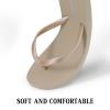 imageshevalues Slim Flip Flops for Women Beach Rubber Shower Shoes Basic Thong SandalsLight Gold