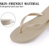 imageshevalues Slim Flip Flops for Women Beach Rubber Shower Shoes Basic Thong SandalsLight Gold