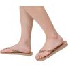 imageshevalues Slim Flip Flops for Women Beach Rubber Shower Shoes Basic Thong SandalsTan