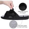 imageshevalues Summer Arch Support Slippers for Women Adjustable Terry Cloth Fuzzy Indoor Slippers Open Toe House ShoesBlack