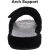 imageshevalues Summer Arch Support Slippers for Women Adjustable Terry Cloth Fuzzy Indoor Slippers Open Toe House ShoesBlack