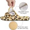 imageshevalues Summer Arch Support Slippers for Women Adjustable Terry Cloth Fuzzy Indoor Slippers Open Toe House ShoesLeopard