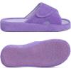 imageshevalues Summer Arch Support Slippers for Women Adjustable Terry Cloth Fuzzy Indoor Slippers Open Toe House ShoesPurple