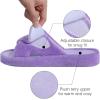 imageshevalues Summer Arch Support Slippers for Women Adjustable Terry Cloth Fuzzy Indoor Slippers Open Toe House ShoesPurple