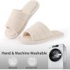 imageshevalues Summer House Slippers for Women Men Breathable Waffle Indoor Slippers Slipon Open Toe Home ShoesBeige