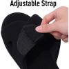 imageshevalues Summer House Slippers for Women with Arch Support Breathable Waffle Cotton Indoor Slippers Slip on Open Toe Home ShoesBlack